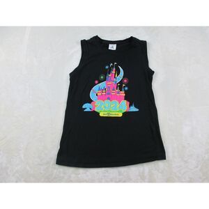 Disney Shirt Womens‎ Small Black Magic Kingdom Castle Tank Top Mickey Glitter